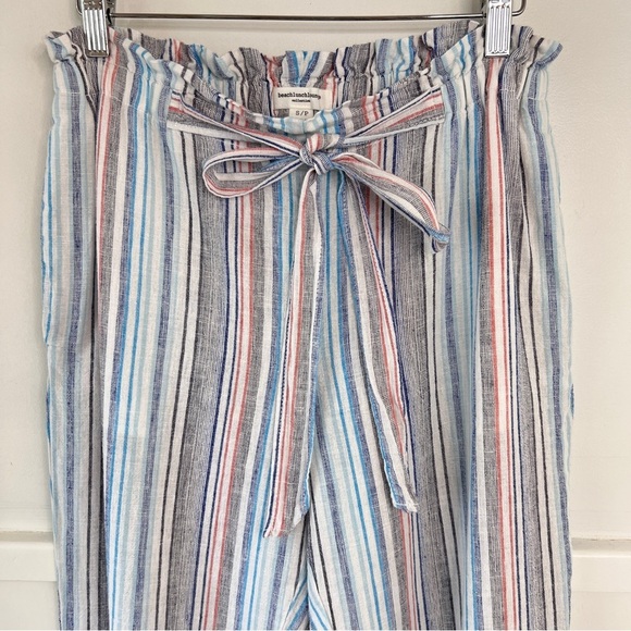 Beach Lunch Lounge Giavanna Marshmellow Stripe Linen Blend Pants - Picture 3 of 9